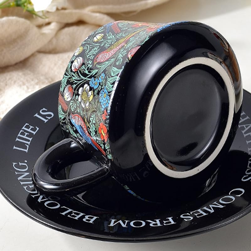 Amazon.co.jp: 復古花鳥水彩画コーヒーカップ皿セット高級